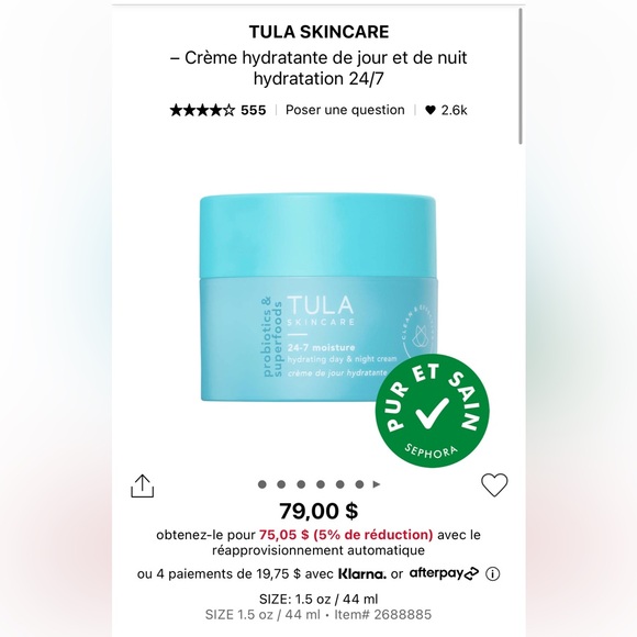 Tula 24/7 Moisture Cream - Picture 2 of 2